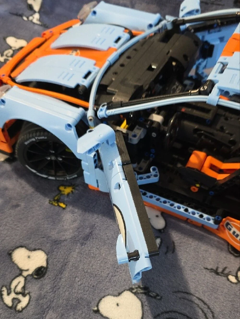 CaDa Gulf Racing-style Blue & Orange Race Car Building Set - Kids Toys